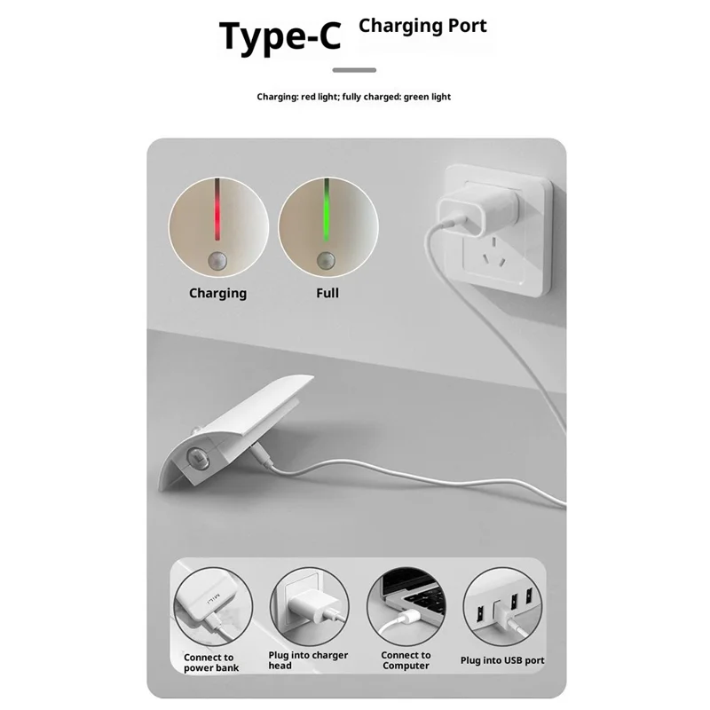 Magnetic Night Light Motion Sensor LED Lamp with 3 Color Modes for Cabinet / Closet / Stairs / Bedroom - Square