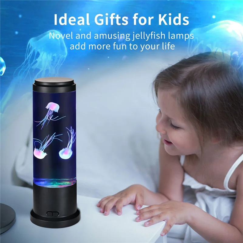 USB LED Color Changing Mood Light Desktop Decorative Night Light for Home Ambiance, EU Plug - Fish