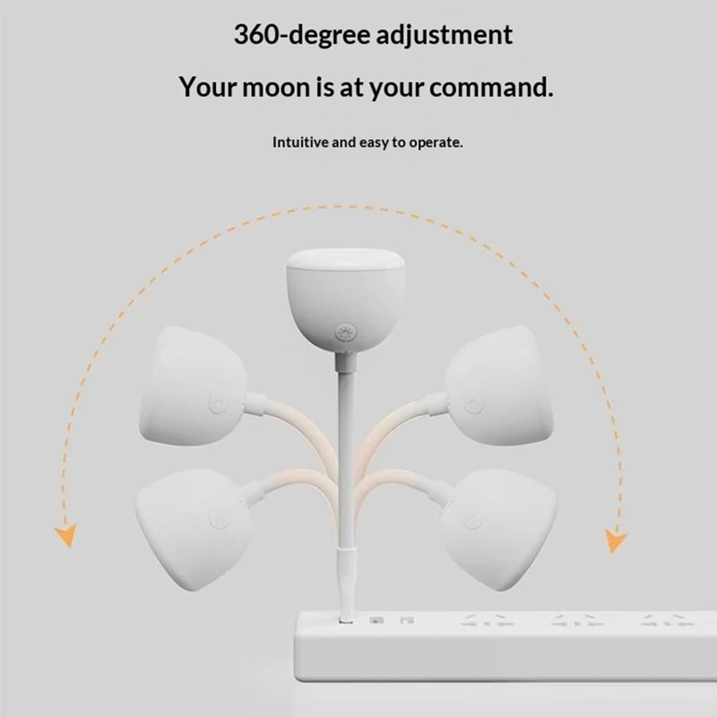 PP-Y02 USB Moon Projector Natlampe med Fjernbetjening, Fleksibel Hals, 10 Lysstyrker, 3 Tidsindstillinger til soveværelse