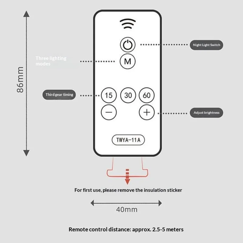 PP-Y02 USB Moon Projector Natlampe med Fjernbetjening, Fleksibel Hals, 10 Lysstyrker, 3 Tidsindstillinger til soveværelse