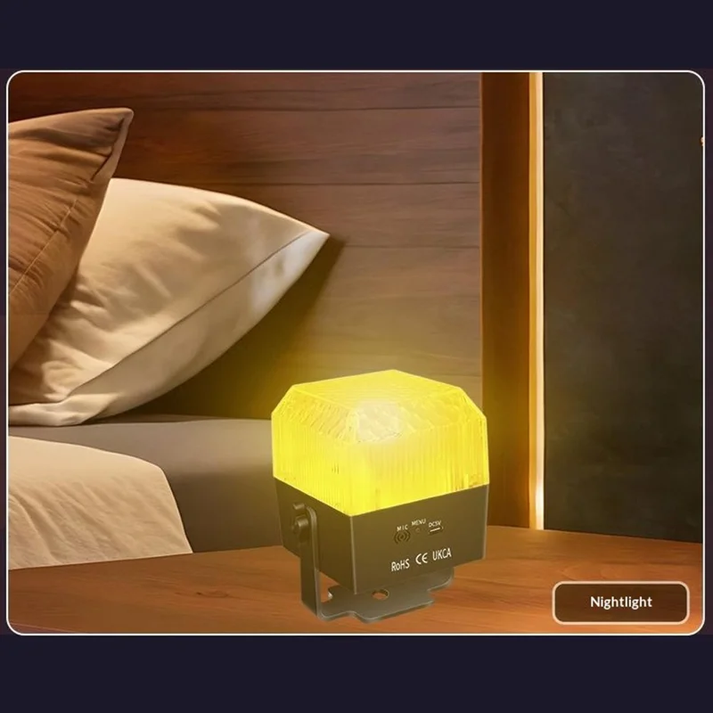TC-7013 Colorful LED Stage Ambience Light Strobe Sound-Activated Square Night Lamp for KTV Home