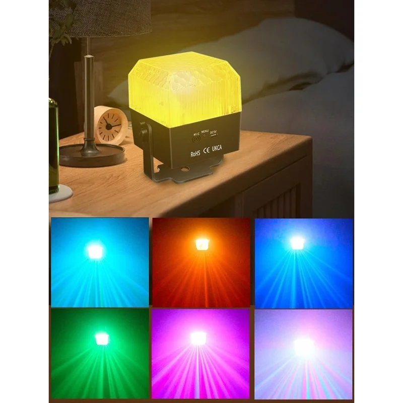 TC-7013 Colorful LED Stage Ambience Light Strobe Sound-Activated Square Night Lamp for KTV Home
