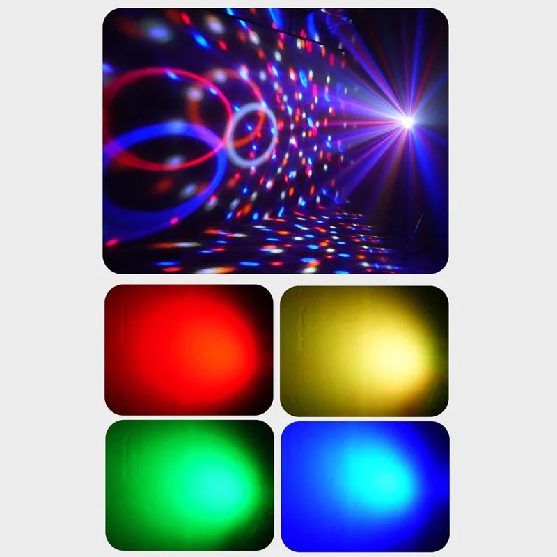 TC-7011-2 7-Color Angled LED Stage Light Sound-Activated Strobe Magic Ball Lamp for Party Home