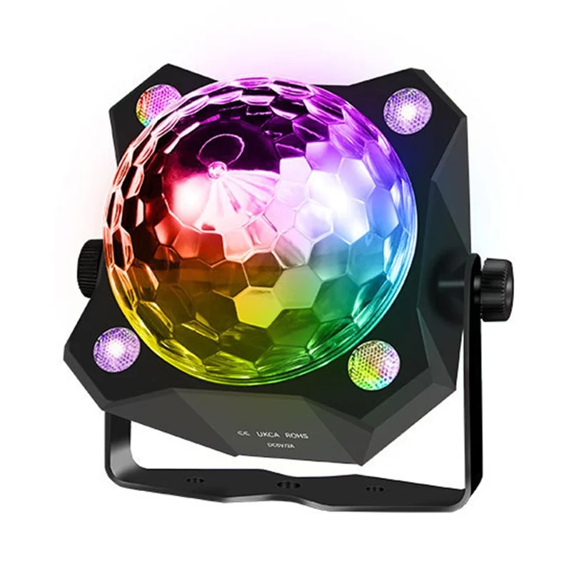 TC-7011-2 7-Color Angled LED Stage Light Sound-Activated Strobe Magic Ball Lamp for Party Home