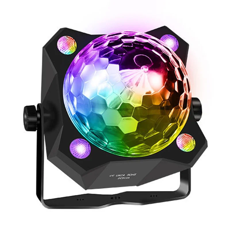 TC-7011-2 7-Color Angled LED Stage Light Sound-Activated Strobe Magic Ball Lamp for Party Home