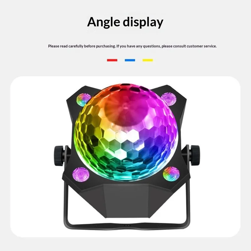 TC-7011-2 7-Color Angled LED Stage Light Sound-Activated Strobe Magic Ball Lamp for Party Home