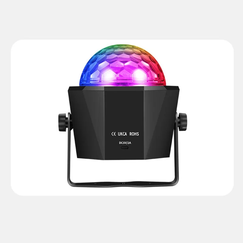 TC-7011-2 7-Color Angled LED Stage Light Sound-Activated Strobe Magic Ball Lamp for Party Home