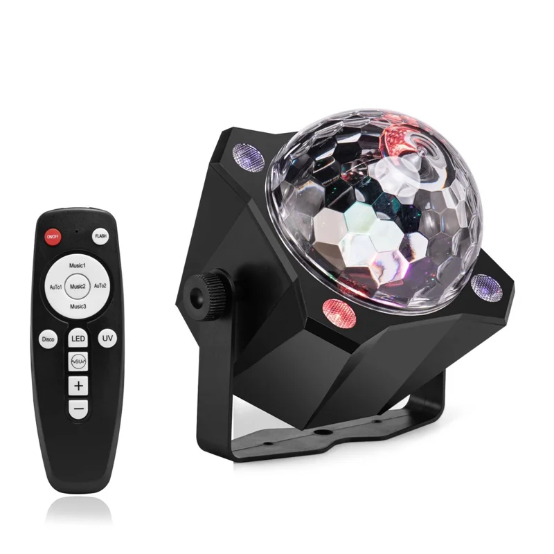 TC-7011-2 7-Color Angled LED Stage Light Sound-Activated Strobe Magic Ball Lamp for Party Home