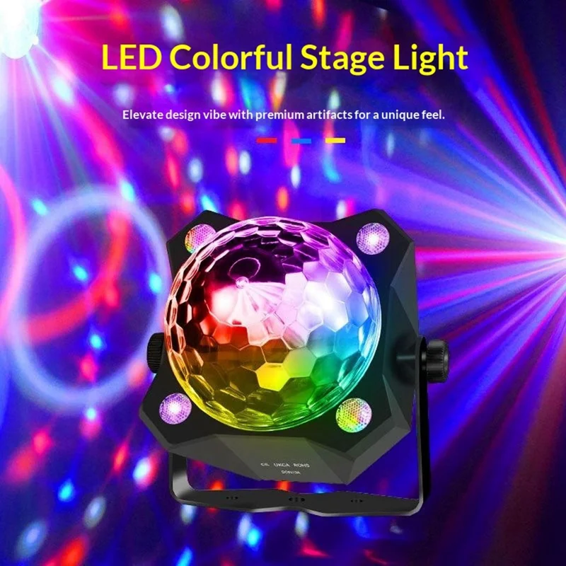 TC-7011-2 7-Color Angled LED Stage Light Sound-Activated Strobe Magic Ball Lamp for Party Home