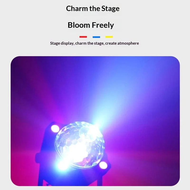 TC-7011-2 7-Color Angled LED Stage Light Sound-Activated Strobe Magic Ball Lamp for Party Home