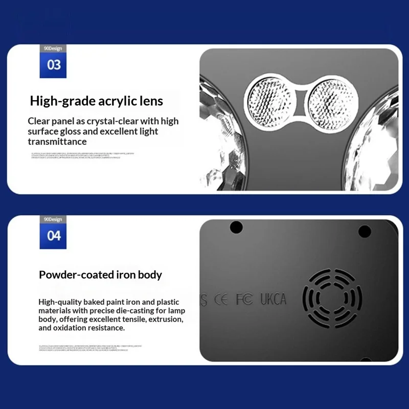 TC-7012 3 Auto / Sound Modes Dual-Head Magic Ball Unabhängige Steuerung Timer RGB LED Bühnenbeleuchtung für KTV Home Bar - EU-Stecker