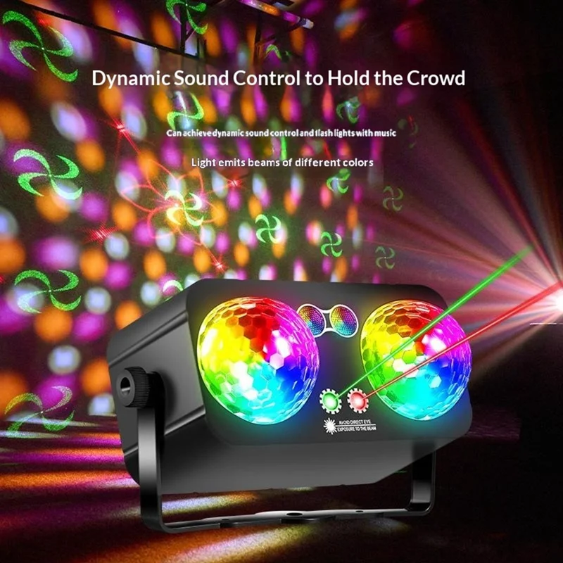TC-7012 3 Auto / Sound Modes Dual-Head Magic Ball Unabhängige Steuerung Timer RGB LED Bühnenbeleuchtung für KTV Home Bar - EU-Stecker