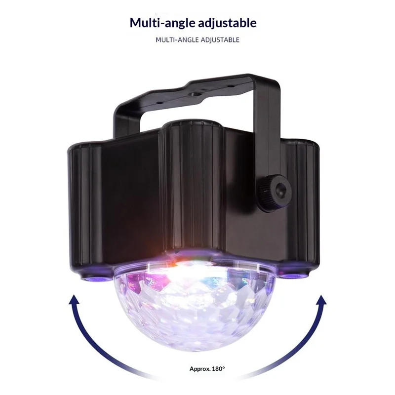 TC-7011-1 3 Sound Modes Cylindrical UV Magic Ball Light Voice-Activated RGB LED Strobe Lamp for KTV Home Party