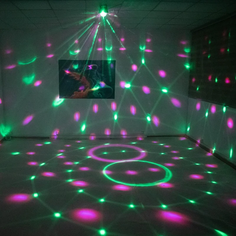 TC-7011-1 3 Sound Modes Cylindrical UV Magic Ball Light Voice-Activated RGB LED Strobe Lamp for KTV Home Party