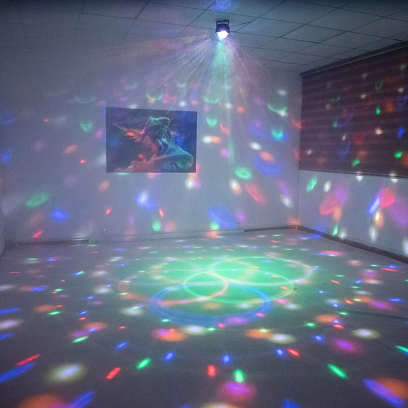 TC-7011-1 3 Sound Modes Cylindrical UV Magic Ball Light Voice-Activated RGB LED Strobe Lamp for KTV Home Party