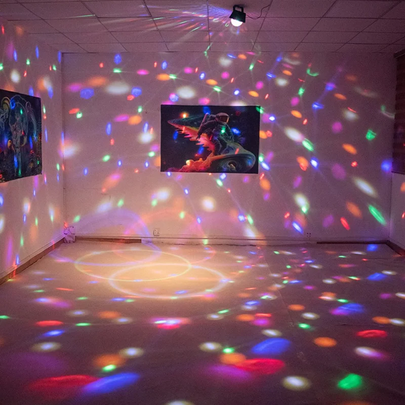 TC-7011-1 3 Sound Modes Cylindrical UV Magic Ball Light Voice-Activated RGB LED Strobe Lamp for KTV Home Party