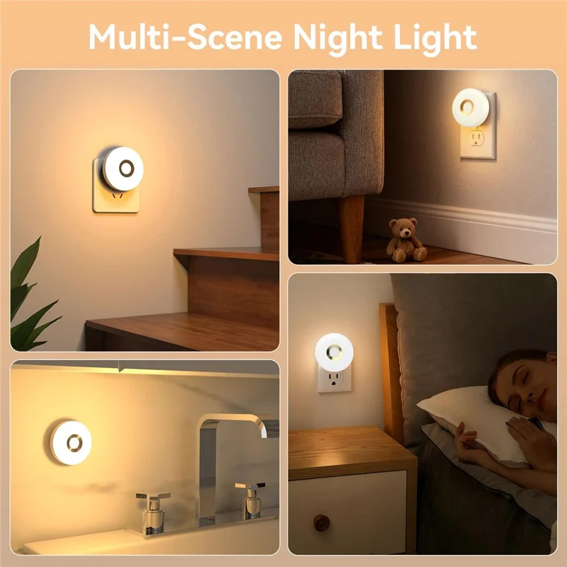 3 Color Temperatures Touch Sensor Night Light Eye-Caring Bedside Lamp Rechargeable Portable for Bedroom Study - EU Plug