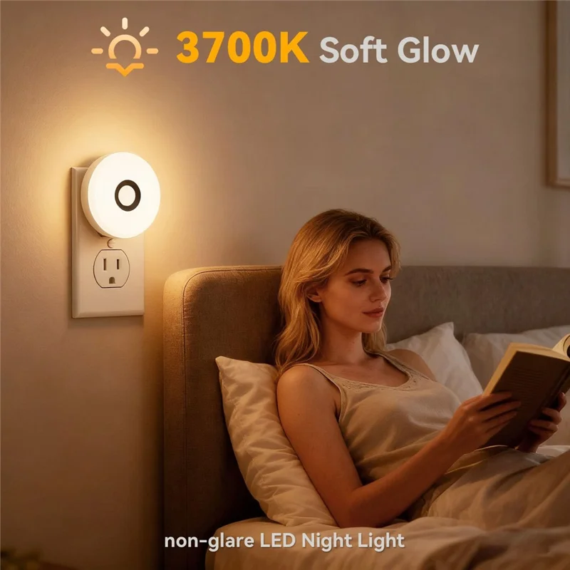 3 Color Temperatures Touch Sensor Night Light Eye-Caring Bedside Lamp Rechargeable Portable for Bedroom Study - EU Plug