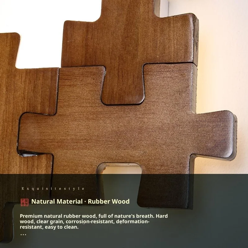 Lâmpada de parede de bloco de madeira de 12W 3 cores, luz de cabeceira LED minimalista moderna para quarto, corredor