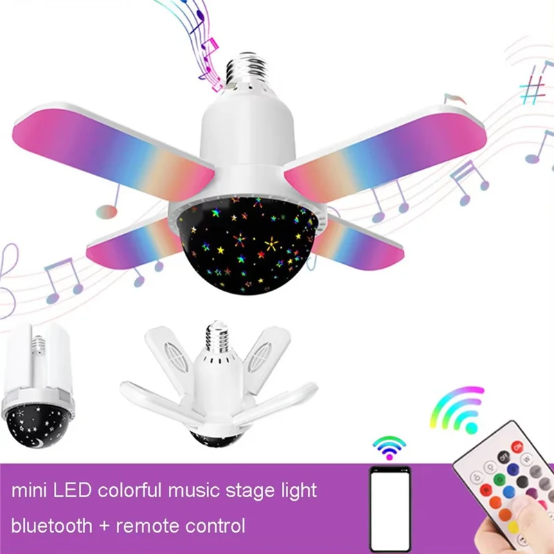 Indoor Music Light Bluetooth-kompatible Mini-Vierblattlampe, kabellose farbwechselnde Ambienteleuchte für zu Hause – Sternenhimmel