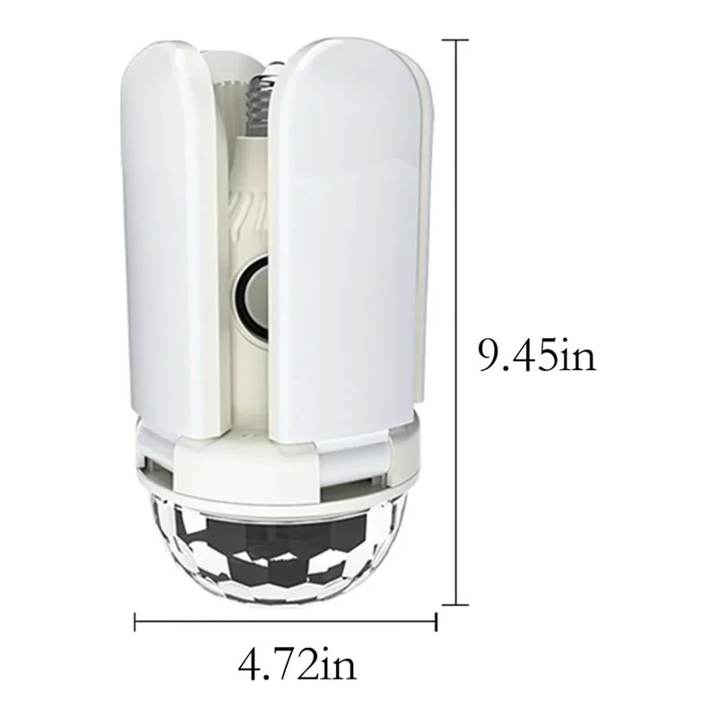 Bluetooth-Compatible Disco Ball Music Light 3-Leaf Foldable LED Lamp with Speaker Smart Remote Control Atmosphere Light