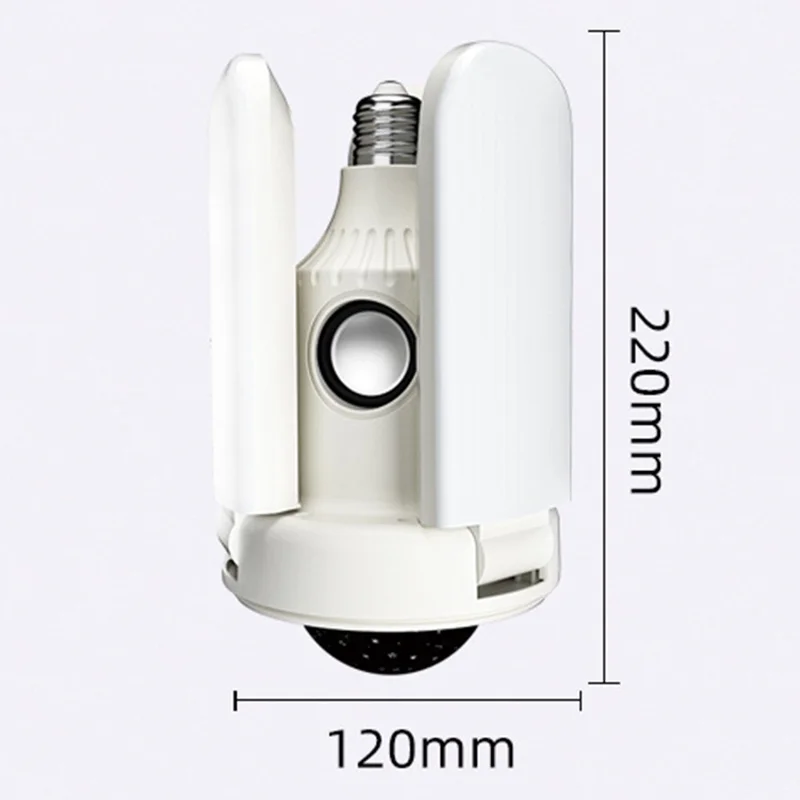 Small Star Projector Lamp E27 Three-Leaf Folding RGB Color Changing Ceiling Light Bluetooth-compatible Speaker with Remote Control