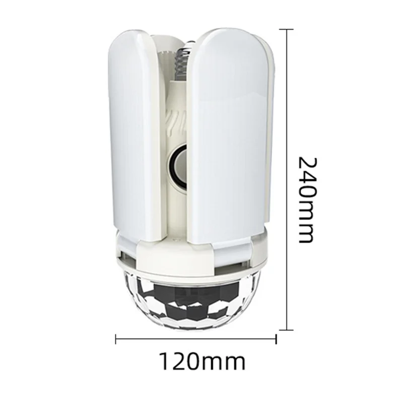 Large Magic Ball Projector Light RGB Color Changing E27 Four-Leaf Folding Ceiling Lamp Bluetooth-compatible Speaker