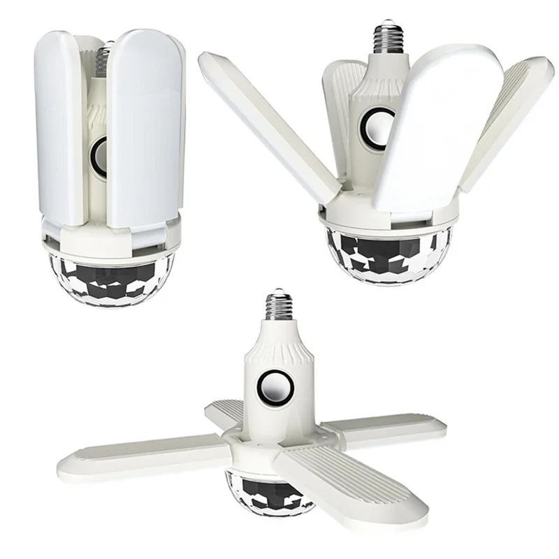 Large Magic Ball Projector Light RGB Color Changing E27 Four-Leaf Folding Ceiling Lamp Bluetooth-compatible Speaker