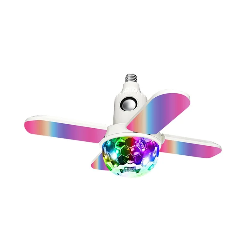 Large Magic Ball Projector Light RGB Color Changing E27 Four-Leaf Folding Ceiling Lamp Bluetooth-compatible Speaker