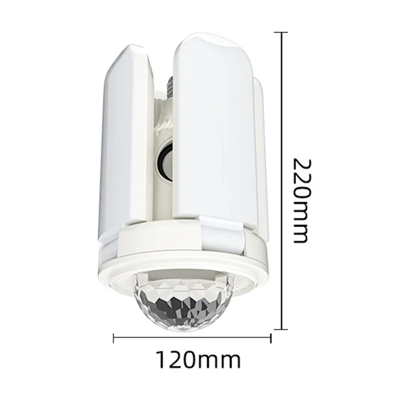 Petite lampe projecteur boule magique RGB changeante E27, lampe de plafond pliable à quatre feuilles avec haut-parleur compatible Bluetooth