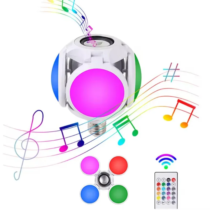 Foldable Football Shape LED Ceiling Light Bluetooth-compatible Music RGB Color Changing Atmosphere Lamp