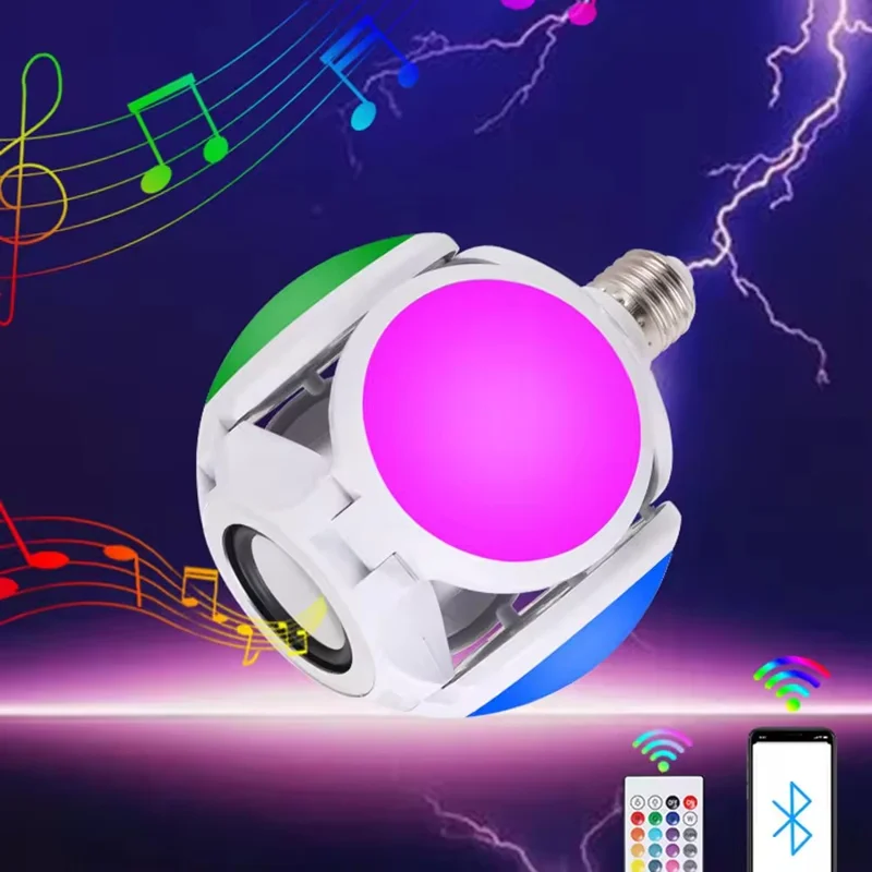 Foldable Football Shape LED Ceiling Light Bluetooth-compatible Music RGB Color Changing Atmosphere Lamp