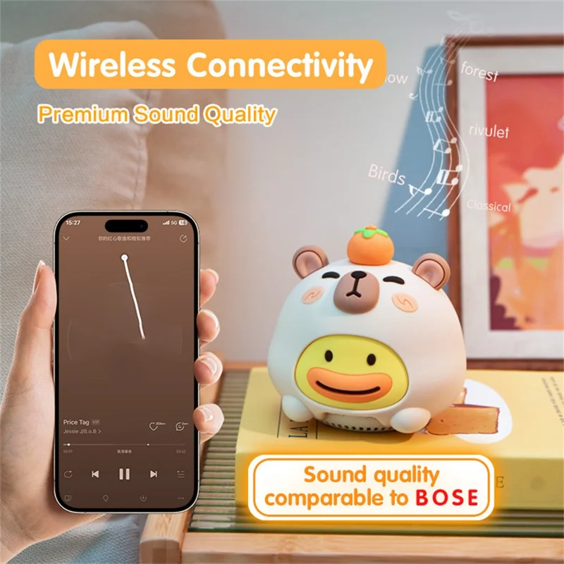 ICARER FAMILY DONO Lampe Nuit Anti-Bruit avec Haut-parleur Bluetooth, Télécommande, Lampe d'Ambiance RGB 7 Couleurs, Fonction Jumelage TWS