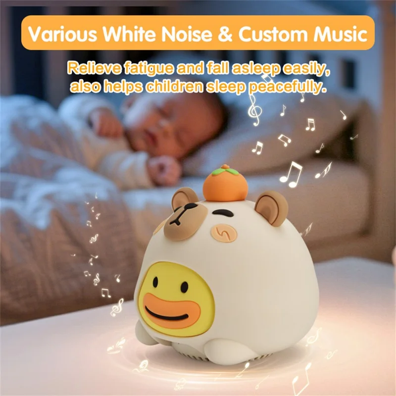 ICARER FAMILY DONO Lampe Nuit Anti-Bruit avec Haut-parleur Bluetooth, Télécommande, Lampe d'Ambiance RGB 7 Couleurs, Fonction Jumelage TWS