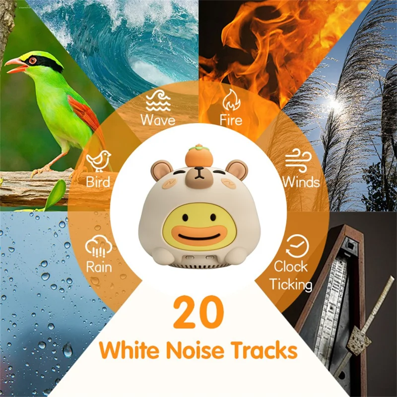 ICARER FAMILY DONO Lampe Nuit Anti-Bruit avec Haut-parleur Bluetooth, Télécommande, Lampe d'Ambiance RGB 7 Couleurs, Fonction Jumelage TWS