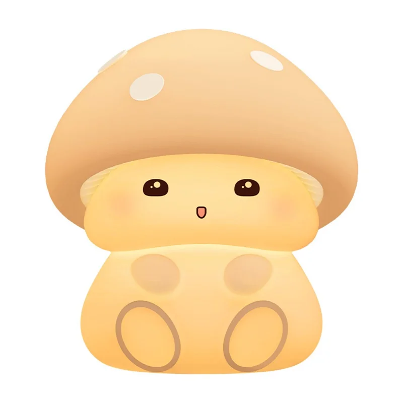 ICARER FAMILY Mushroom Tap Light Silicone Night Light Touch Control with 3 Brightness Levels / Timer Function