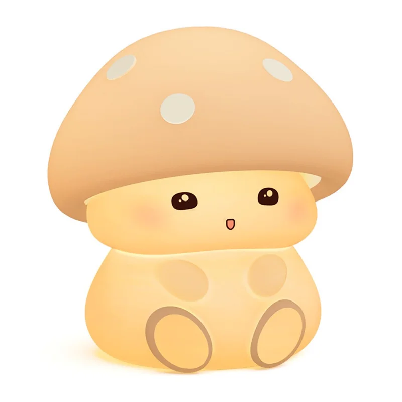 ICARER FAMILY Mushroom Tap Light Silicone Night Light Touch Control with 3 Brightness Levels / Timer Function