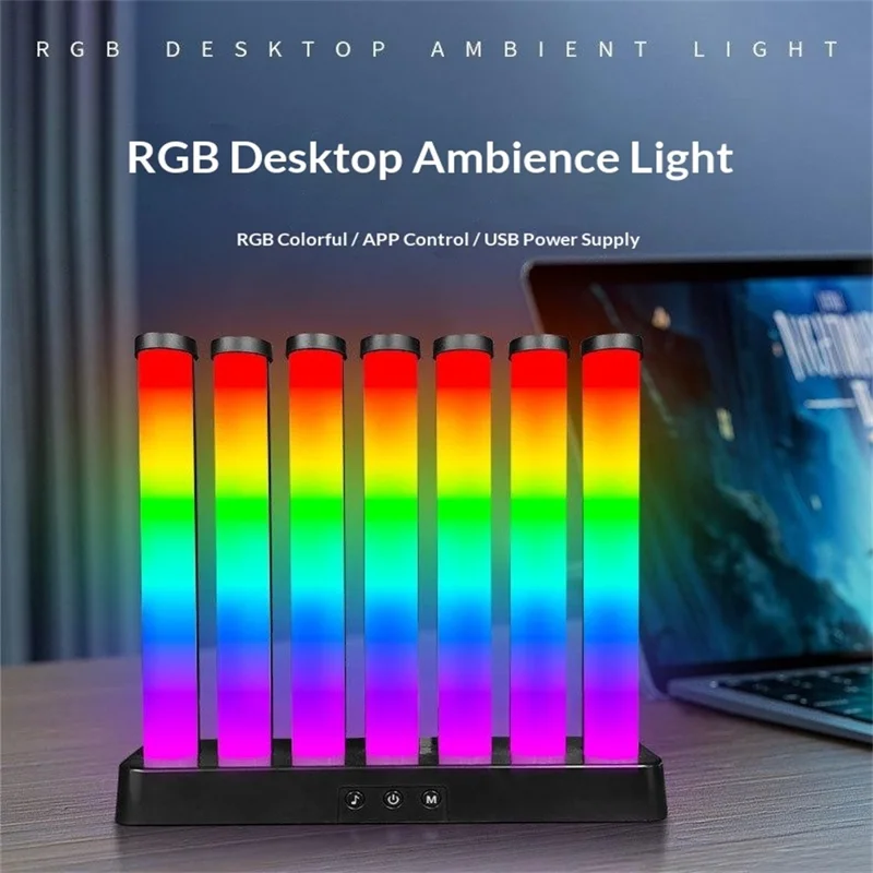 KBB-50 Ein-Knopf-RGB-Gaming-Soundreaktive-Licht-Tischlampe für Schlafzimmer-Nachtlicht