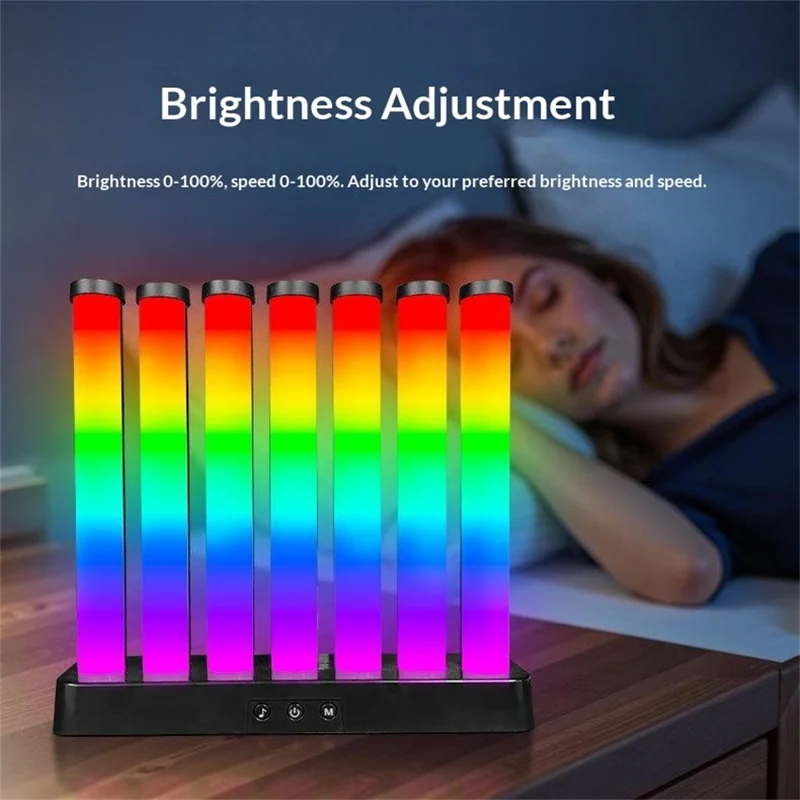 KBB-50 Ein-Knopf-RGB-Gaming-Soundreaktive-Licht-Tischlampe für Schlafzimmer-Nachtlicht