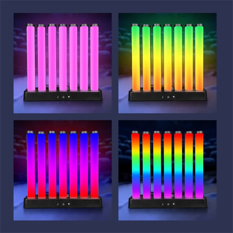 KBB-50 Ein-Knopf-RGB-Gaming-Soundreaktive-Licht-Tischlampe für Schlafzimmer-Nachtlicht