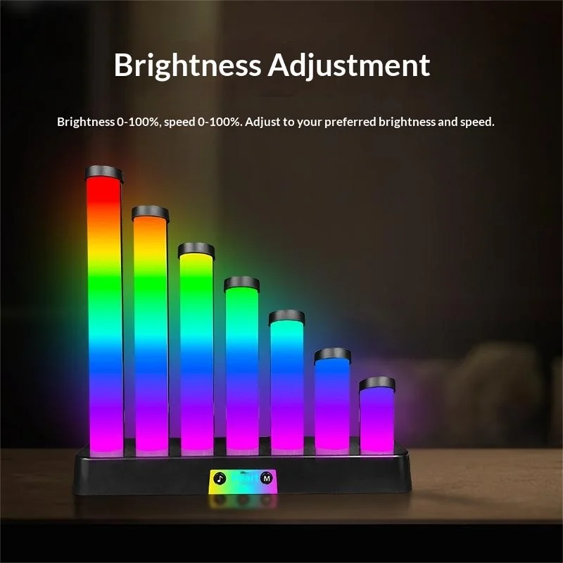 KBB-51 RGB-Ambientlicht mit Tastensteuerung, Bluetooth-kompatible APP, Soundreaktive Lampe für Gaming-Desktop