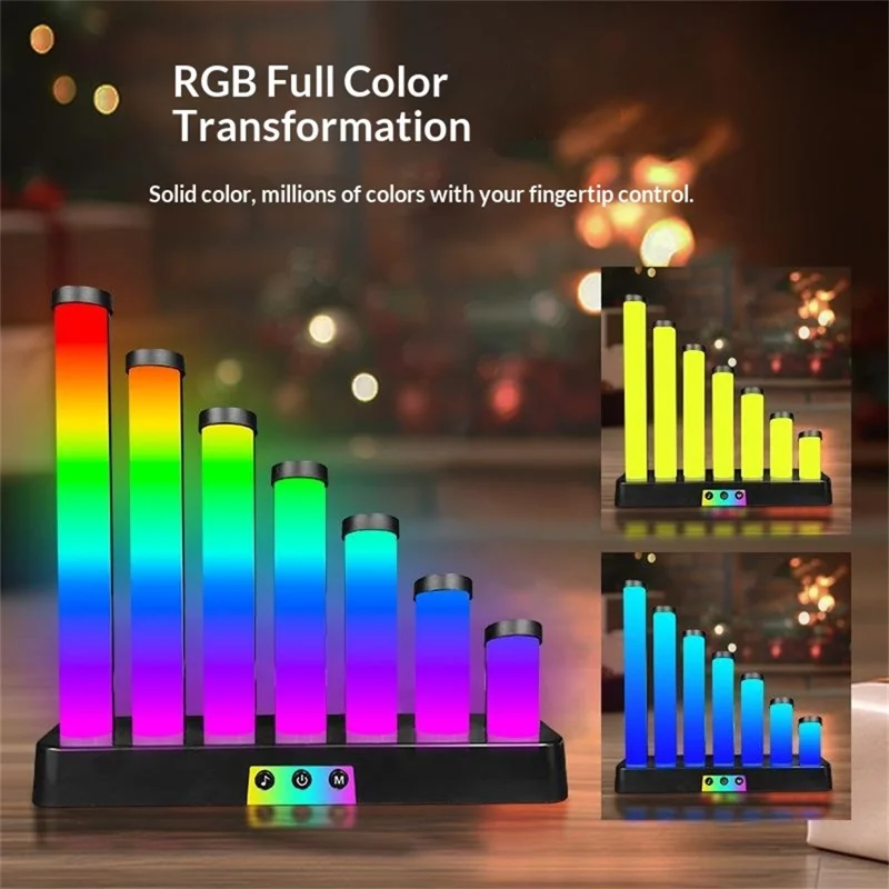 KBB-51 RGB-Ambientlicht mit Tastensteuerung, Bluetooth-kompatible APP, Soundreaktive Lampe für Gaming-Desktop