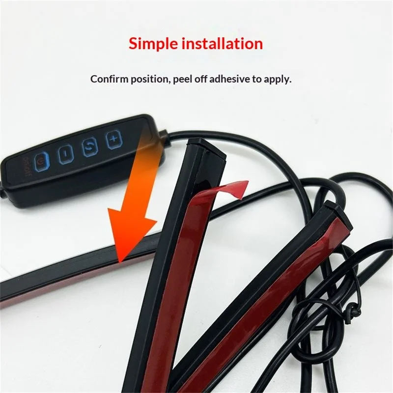 KBB-54A 32 inch LED Gaming RGB Ambient Light Strip Silicone Flexible Stick-on Lamp with Wired  /  Remote  /  APP Control for Computer