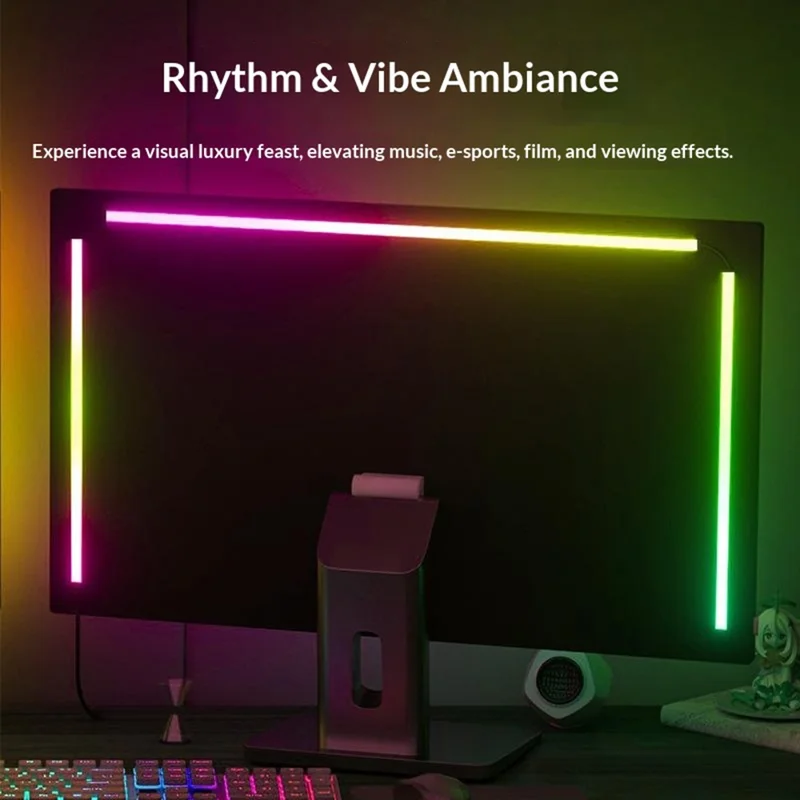 KBB-54A 32 inch LED Gaming RGB Ambient Light Strip Silicone Flexible Stick-on Lamp with Wired  /  Remote  /  APP Control for Computer