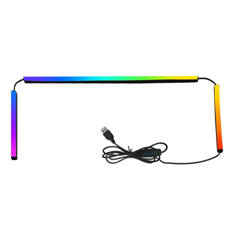 KBB-54 Single Wired Control 24 inch LED Gaming RGB Ambient Light Strip Silicone Flexible Stick-on Light for Computer