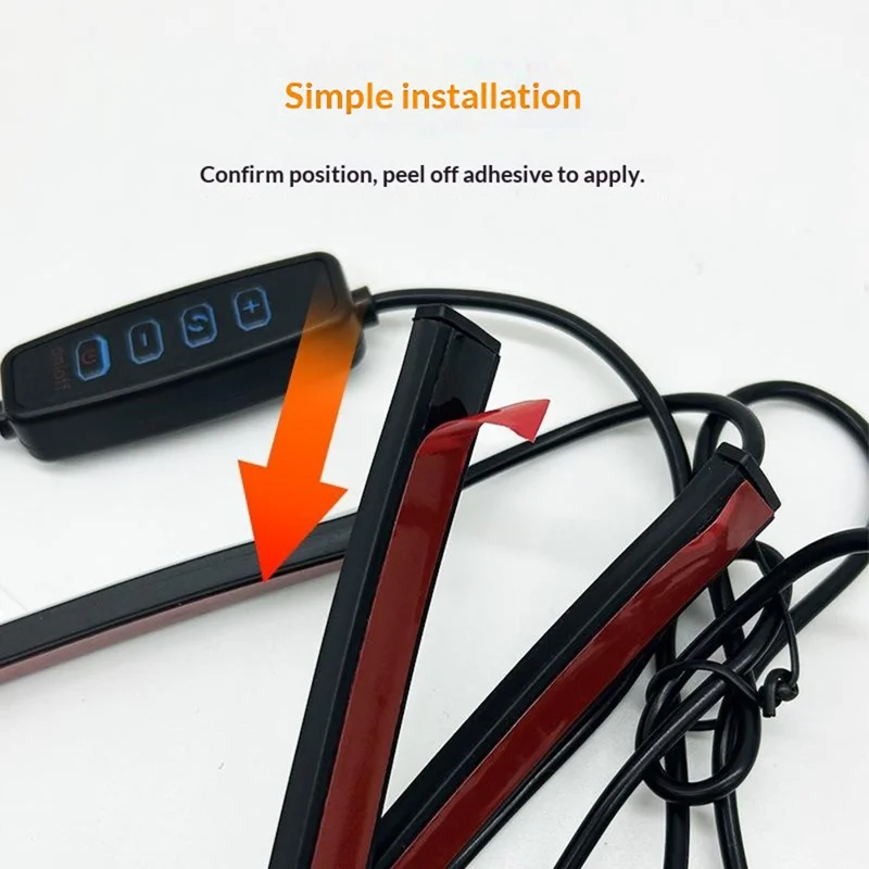 KBB-54 Single Wired Control 24 inch LED Gaming RGB Ambient Light Strip Silicone Flexible Stick-on Light for Computer