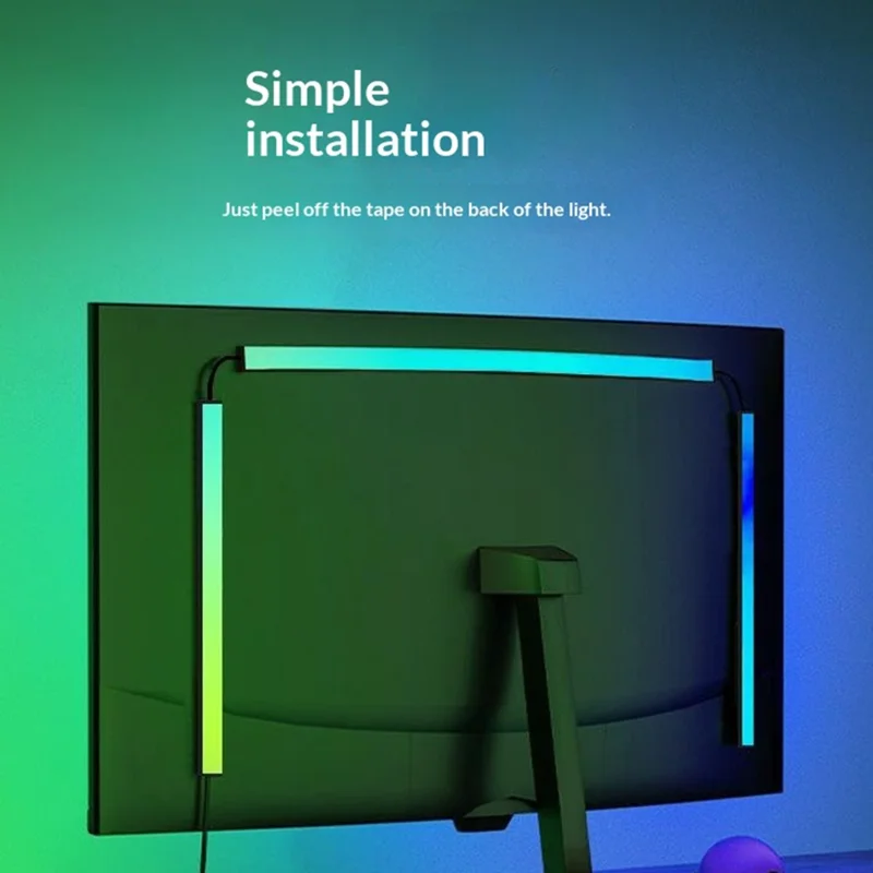 KBB-54 Single Wired Control 24 inch LED Gaming RGB Ambient Light Strip Silicone Flexible Stick-on Light for Computer