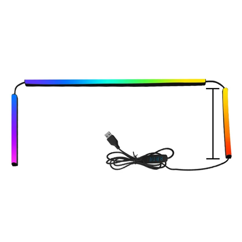 KBB-54A Single Wired Control 32 inch LED Gaming RGB Ambient Light Strip Silicone Flexible Stick-on Light for Computer