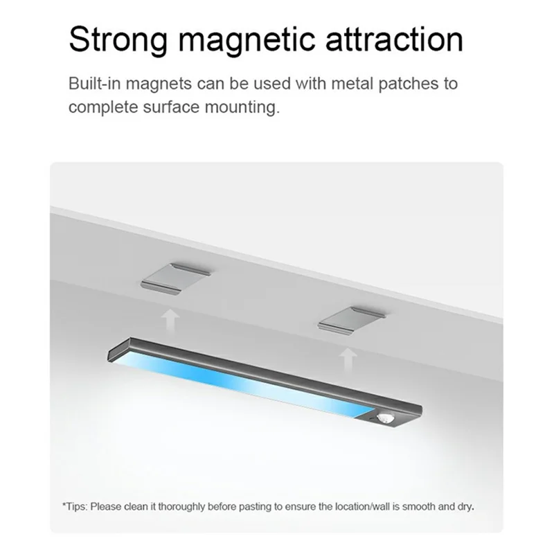 L1-021 2Pcs 23.3cm RGB Cabinet Light Magnetic Human Motion Sensor Smart Wall Lamp Long Night Light for Home - Tarnish