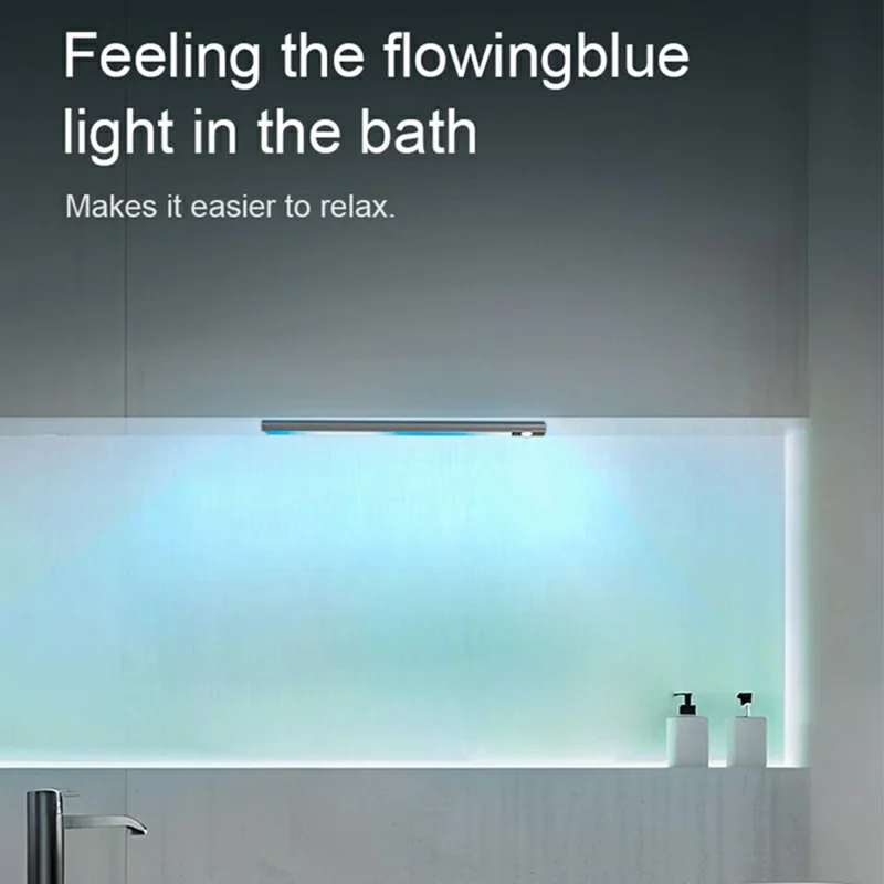 L1-021 2Pcs 23.3cm RGB Cabinet Light Magnetic Human Motion Sensor Smart Wall Lamp Long Night Light for Home - Tarnish